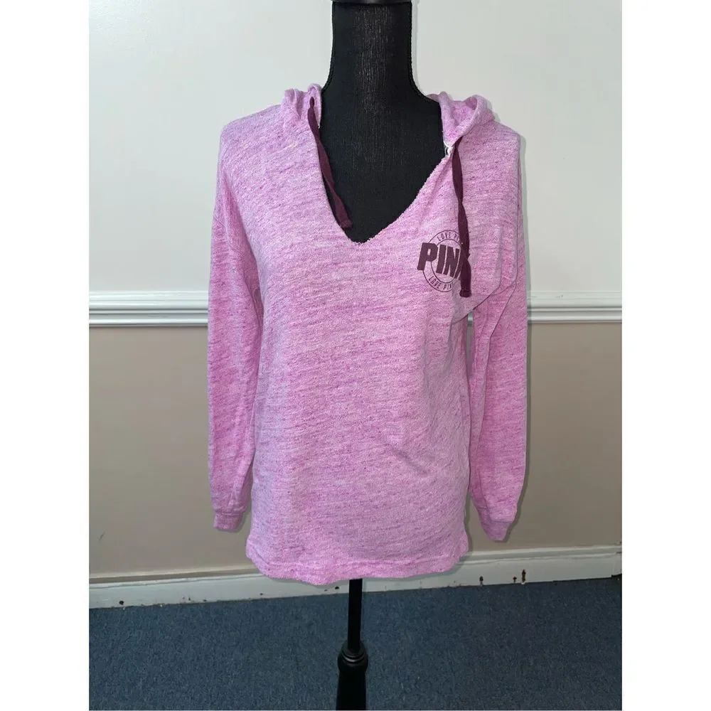 PINK Victoria’s Secret Hooded Thin Pink Hooded Shirt